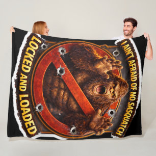 And loaded Sasquatch hunting club fleece blanket