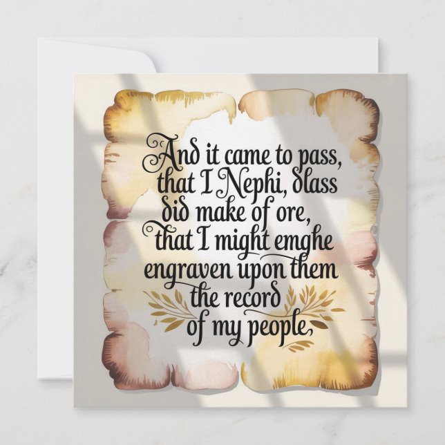 And Now It Came to Pass Invitation (Front)