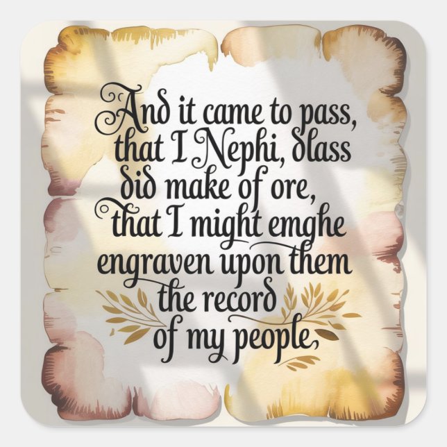 And Now It Came to Pass Square Sticker (Front)