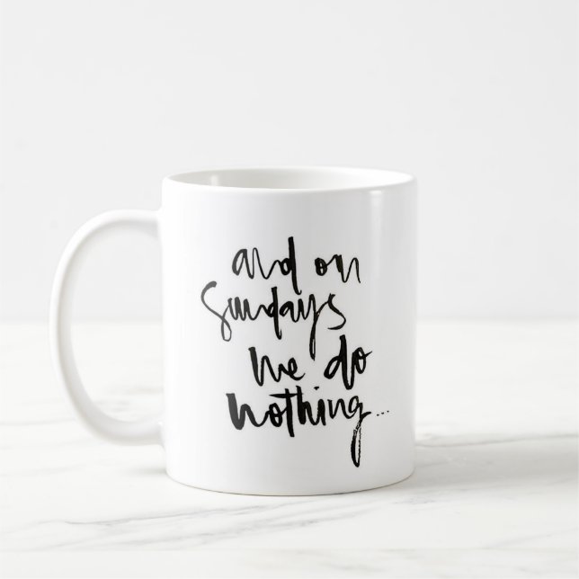 "And On Sundays..." - Classic White Mug (Left)