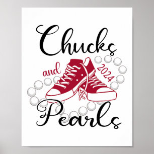 And Pearls I'm With Her Kamala 2024 For President  Poster