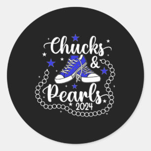 And Pearls Kamala Harris 2024 Meme Vote President Classic Round Sticker