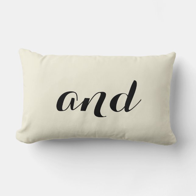 "And" Pillow with striped back - off white (Front)