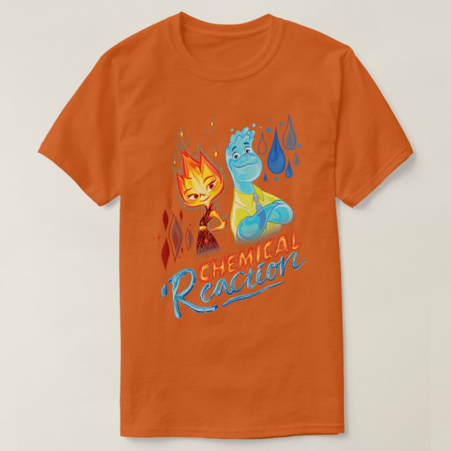 and Pixars Elemental Chemical Reaction Ember  Wade T-Shirt (Design Front)