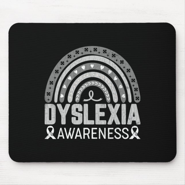 And Read Funny Dyslexia Awareness Graphic  Mouse Pad (Front)