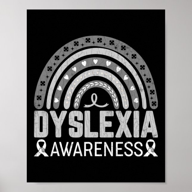 And Read Funny Dyslexia Awareness Graphic  Poster (Front)