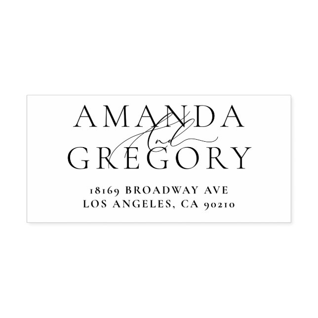 And Script Elegant Names Self Inking Rubber Stamp (Design)