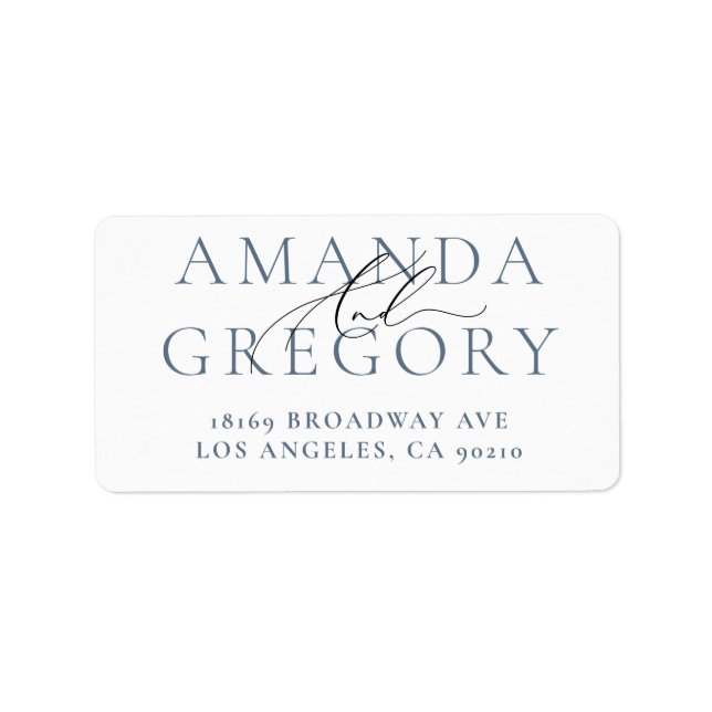 And Script Elegant Names Self Return Address Label (Front)