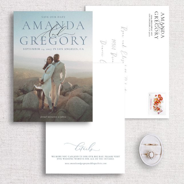 And Script Full Photo Elegant Save The Date Card (Creator Uploaded)