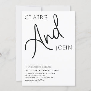 And Script Wedding Invitation