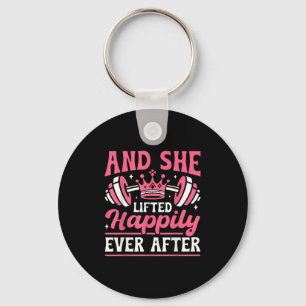 And She Lifted Happily Ever After Gym Weights Stro Key Ring