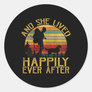 And She Lived Happily Ever After Camping Hiking Do Classic Round Sticker