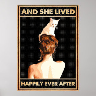 And She Lived Happily Ever After Cat Vertical Poster