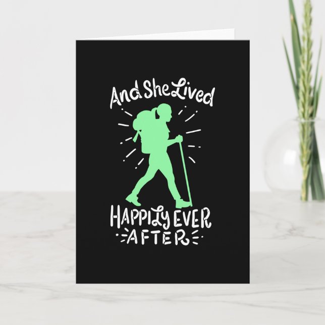 And She Lived Happily Ever After Hiking Card (Front)