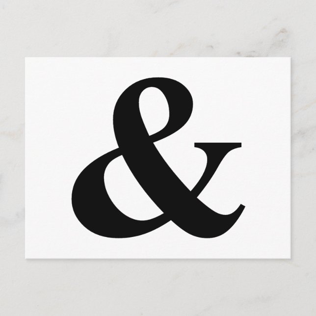 & And Sign Ampersand Logogram Symbol Icon Shortcut Postcard (Front)