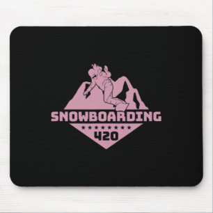 And Snowboarding Mountains Snowboard Snowboarder W Mouse Pad