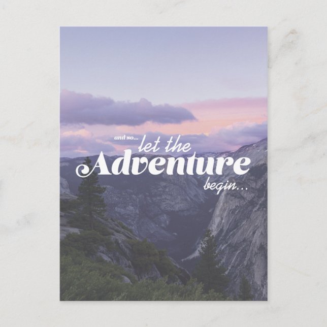 and so... let the adventure begin postcard (Front)