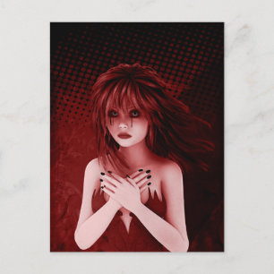 And So She Cries Gothic Art Postcard