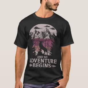 And So The Adventure Begins Camping Deer Vintage T-Shirt