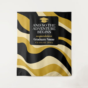 And So The Adventure Begins - Graduation Backdrop Tapestry