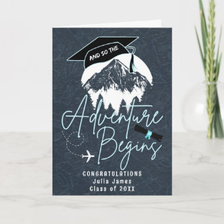 And So the Adventure Begins Graduation,Modern Grad Card