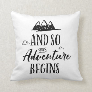And So the Adventure Begins Throw Pillow