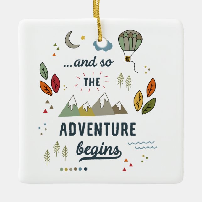 And so the Adventure Begins Travel baby Home Floor Ceramic Ornament (Front)