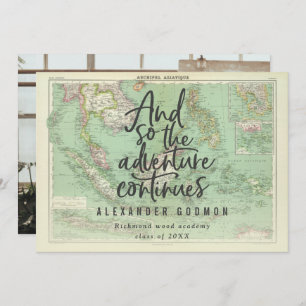 And so the adventure continues photo graduation invitation