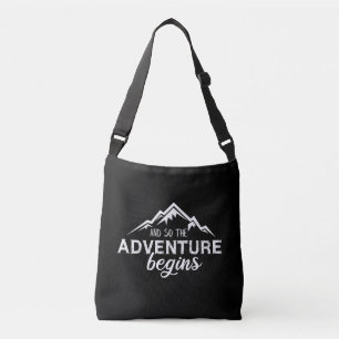 and so the adventures beigns crossbody bag
