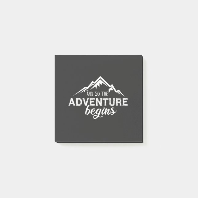 and so the adventures beigns post-it notes (Front)