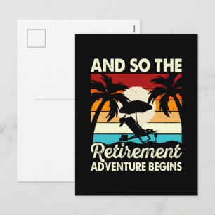 And So The Retirement Adventure Begins Holiday Postcard