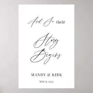 And So Their Story Begins Personalized Wedding Poster