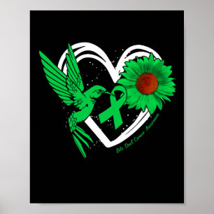 And Sunflower Heart Bile Duct Cancer Awareness Day Poster