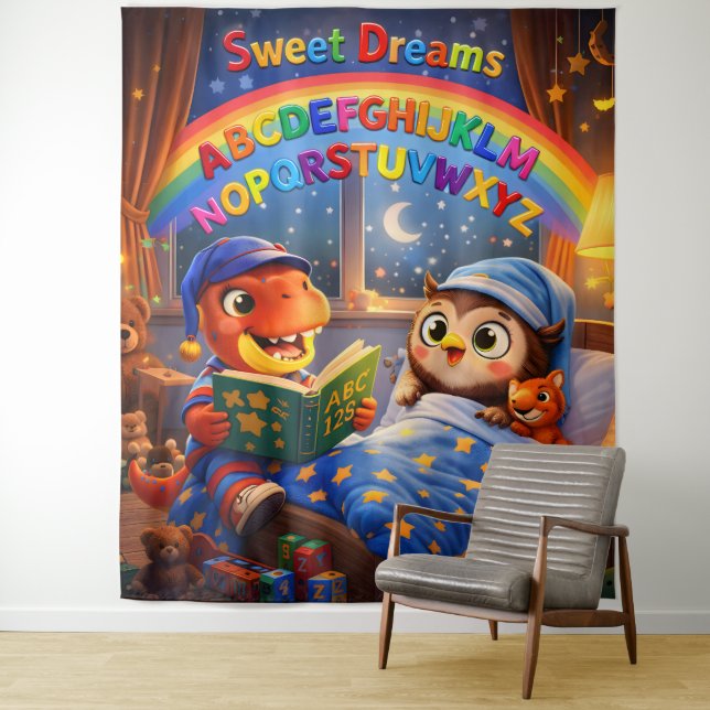 And sweet dreams alphabet rainbow extra large tap  tapestry (In Situ)