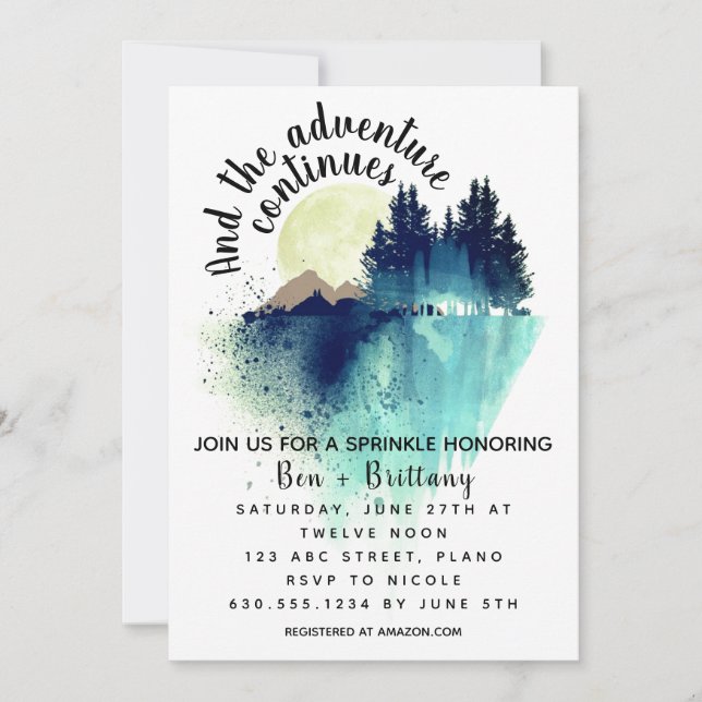 And the Adventure Continues Invitation (Front)