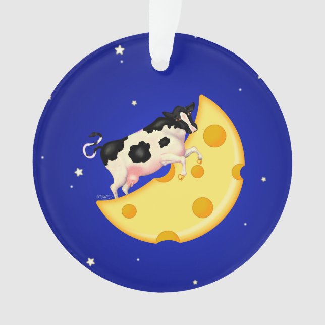 And the Cow Jumped Over the Cheese Moon Ornament (Front)