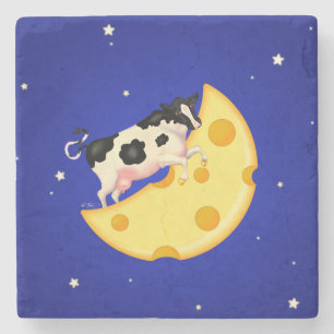 And the Cow Jumped Over the Cheese Moon Stone Coaster