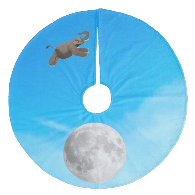 And The Elephant Jumped Over The Moon Tree Skirt (Front)