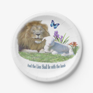 And the Lion shall lie with the Lamb Paper Plate