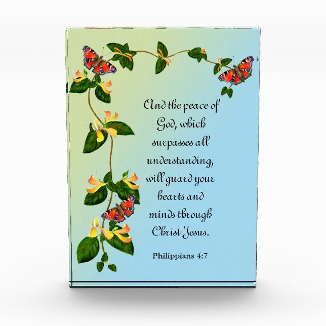 And the peace of God which surpasses Bible verse Photo Block (Front)