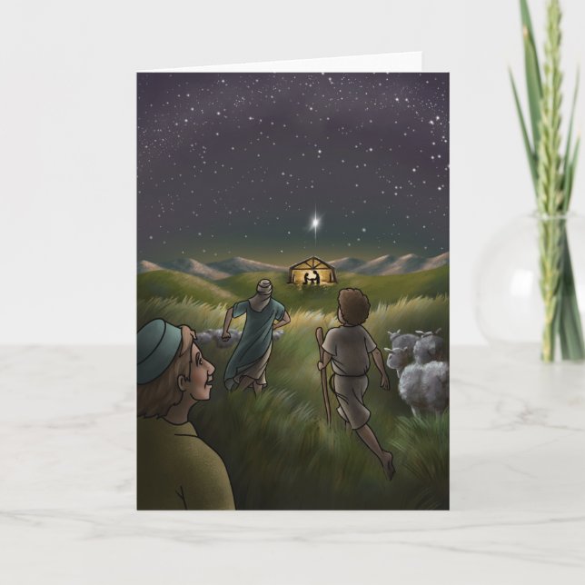 And The Shepherds Came to See Baby Jesus. Card (Front)