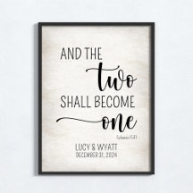 And the two shall become one Personalised Wall Art