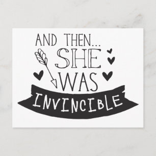 and then she was invincible postcard