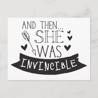 and then she was invincible postcard