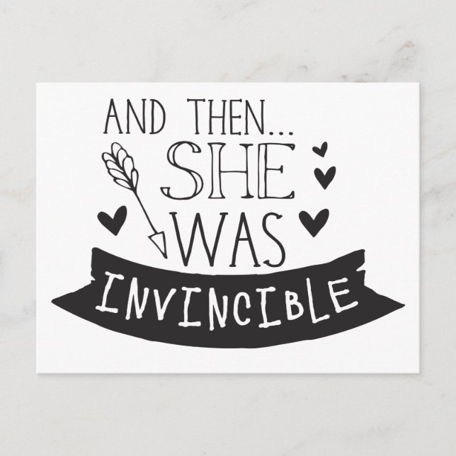 and then she was invincible postcard (Front)
