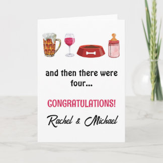And Then There Were Four New Baby Card
