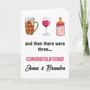 And Then There Were Three New Baby Card