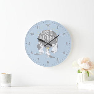 And they Roared Their Terrible Roars! Large Clock