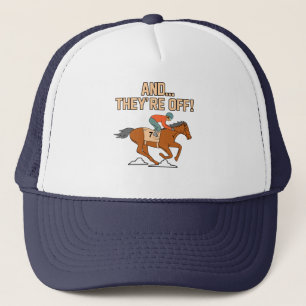 And They're Off Horse Racing Barrel Racer Horses G Trucker Hat