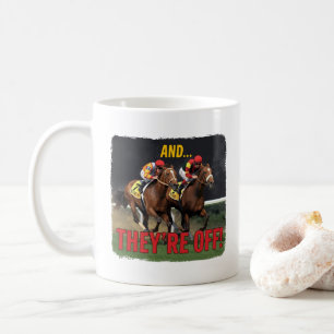 and They're Off Horse Racing Jockey Coffee Mug